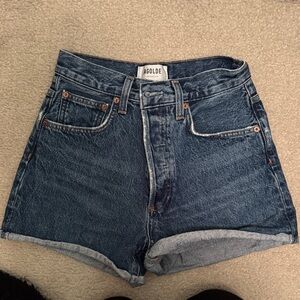 Agolde Dark Blue Jean Shorts